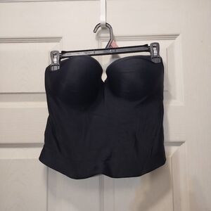 Black Strapless Bustier Top